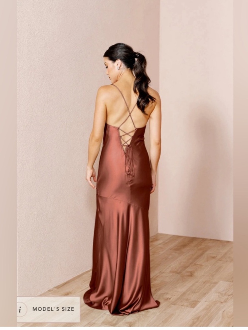 Revelry Satin Kimora in Terracota
Rust Dress - Picture 2 of 16